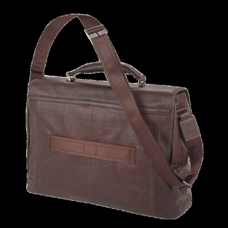 Хоризонтална, бизнес чанта Piquadro Vibe с две отделения, тъмно кафяв цвят